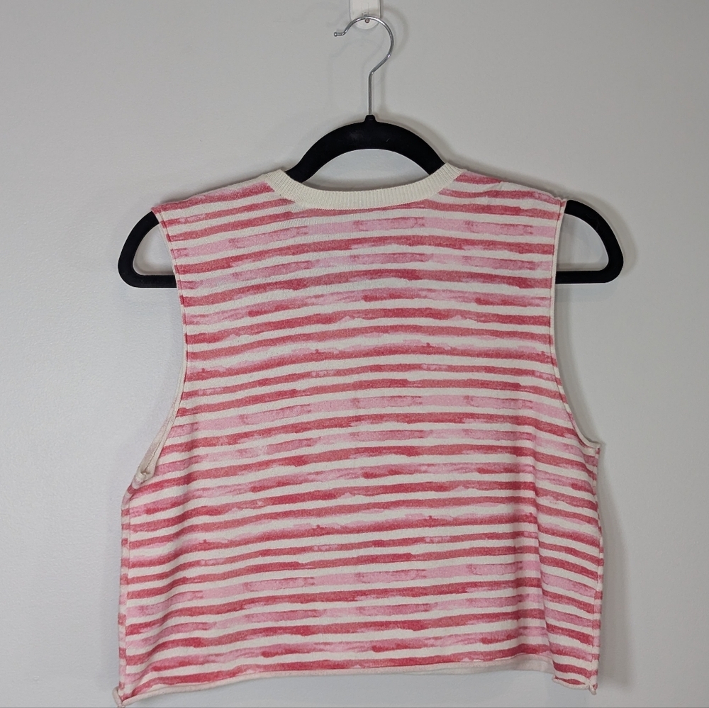 ATM - Cropped Striped Cotton and Cashmere-blend Top - Medium NWT - Picture 9 of 10